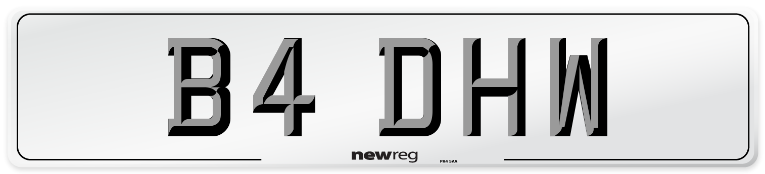 B4 DHW Number Plate from New Reg